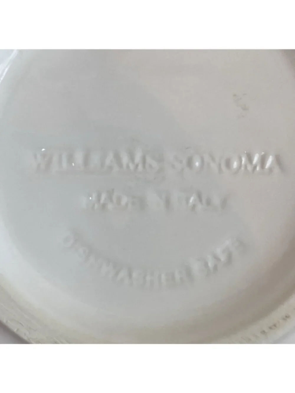 WILLIAMS SONOMA White Blue Olive Set of 4 Rim Soup Pasta Bowls